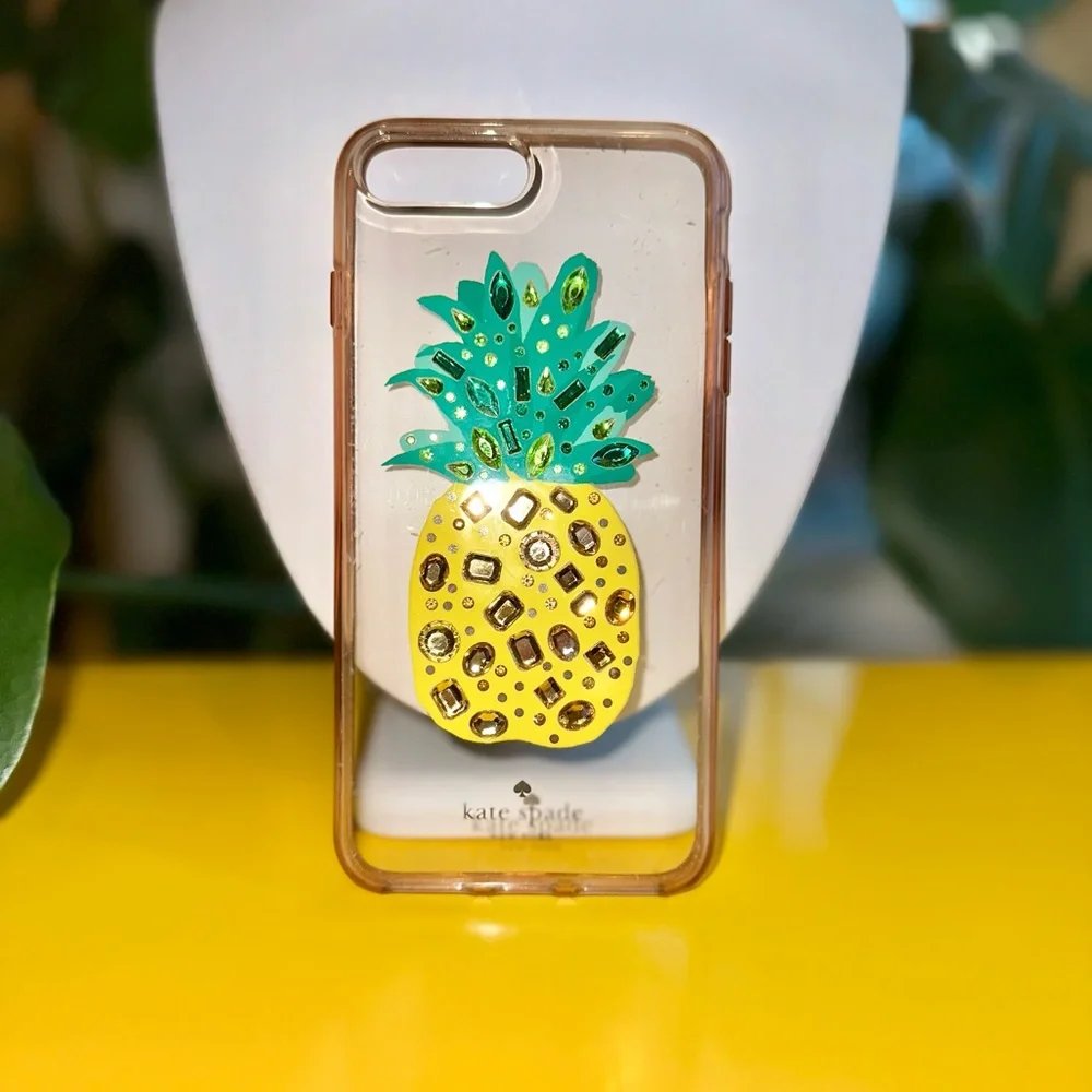 Kate Spade New York Jeweled Pineapple & Clear Apple 8+ Plus Mobile Phone Cover